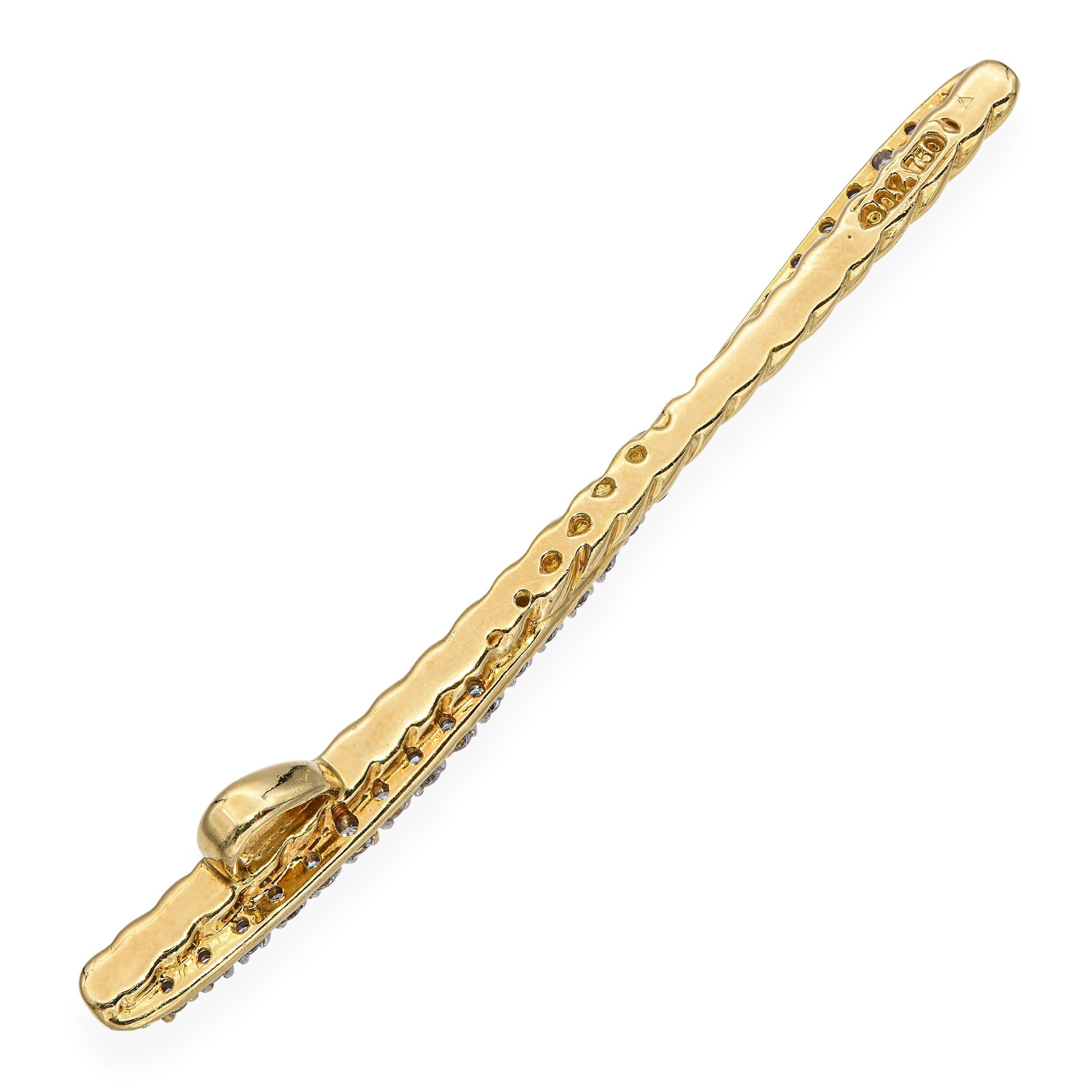 David Yurman Pendentif Barre en or jaune 18k avec diamants Bon état - En vente à New York, NY