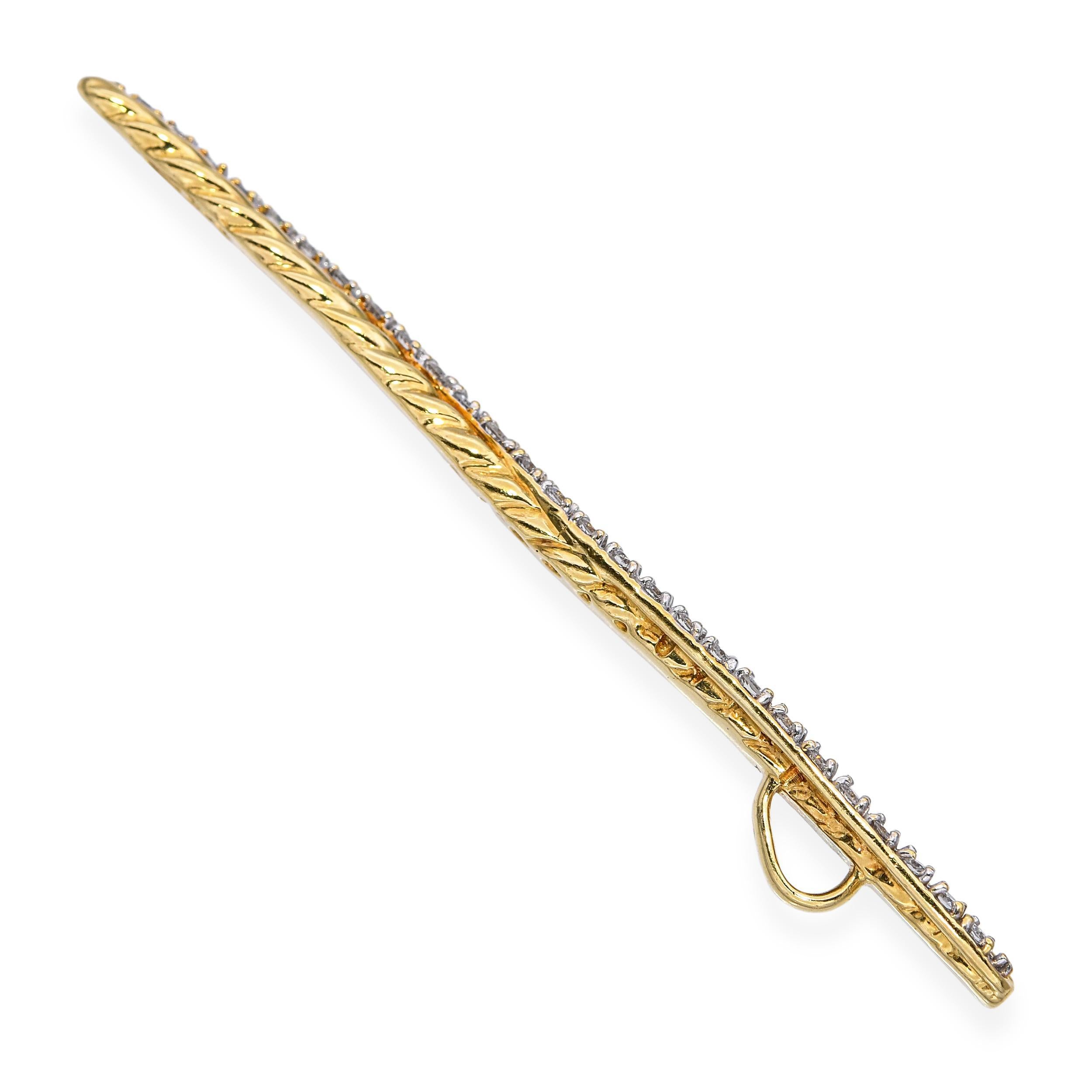 David Yurman Pendentif Barre en or jaune 18k avec diamants Pour femmes en vente