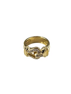 David Yurman Ring aus 18-karätigem Gelbgold mit Diamantschnalle, Ringgröße 5,75, Art.-Nr. 25684