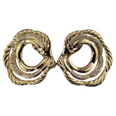 Orecchini David Yurman in oro giallo 18 carati con diamanti, modello "Cable" #25712