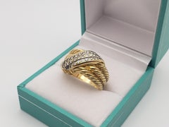 David Yurman 18K Yellow Gold Diamond Crossover Ring