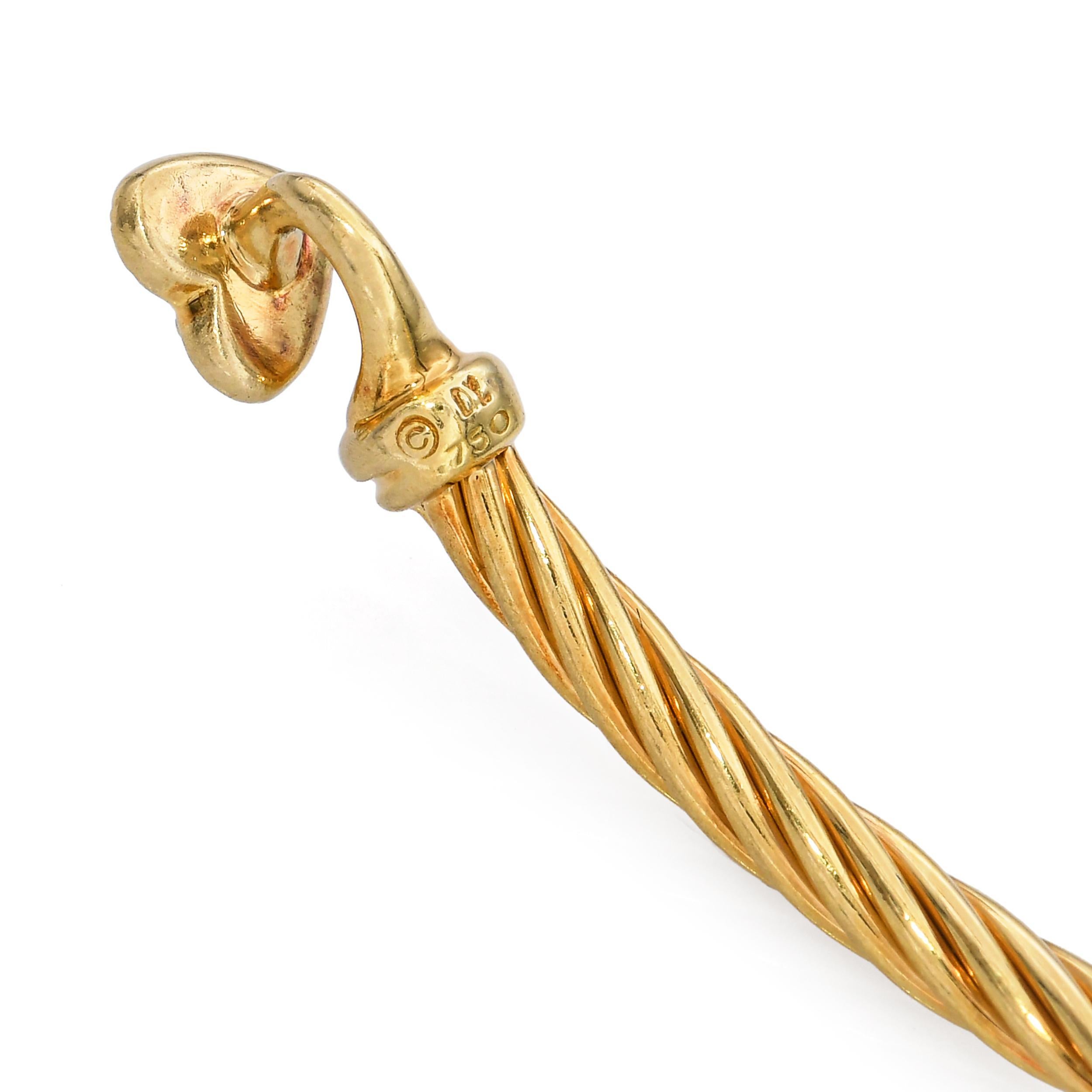 David Yurman Pulsera Corazón Oro Amarillo 18k y Diamantes en Bueno estado para la venta en New York, NY