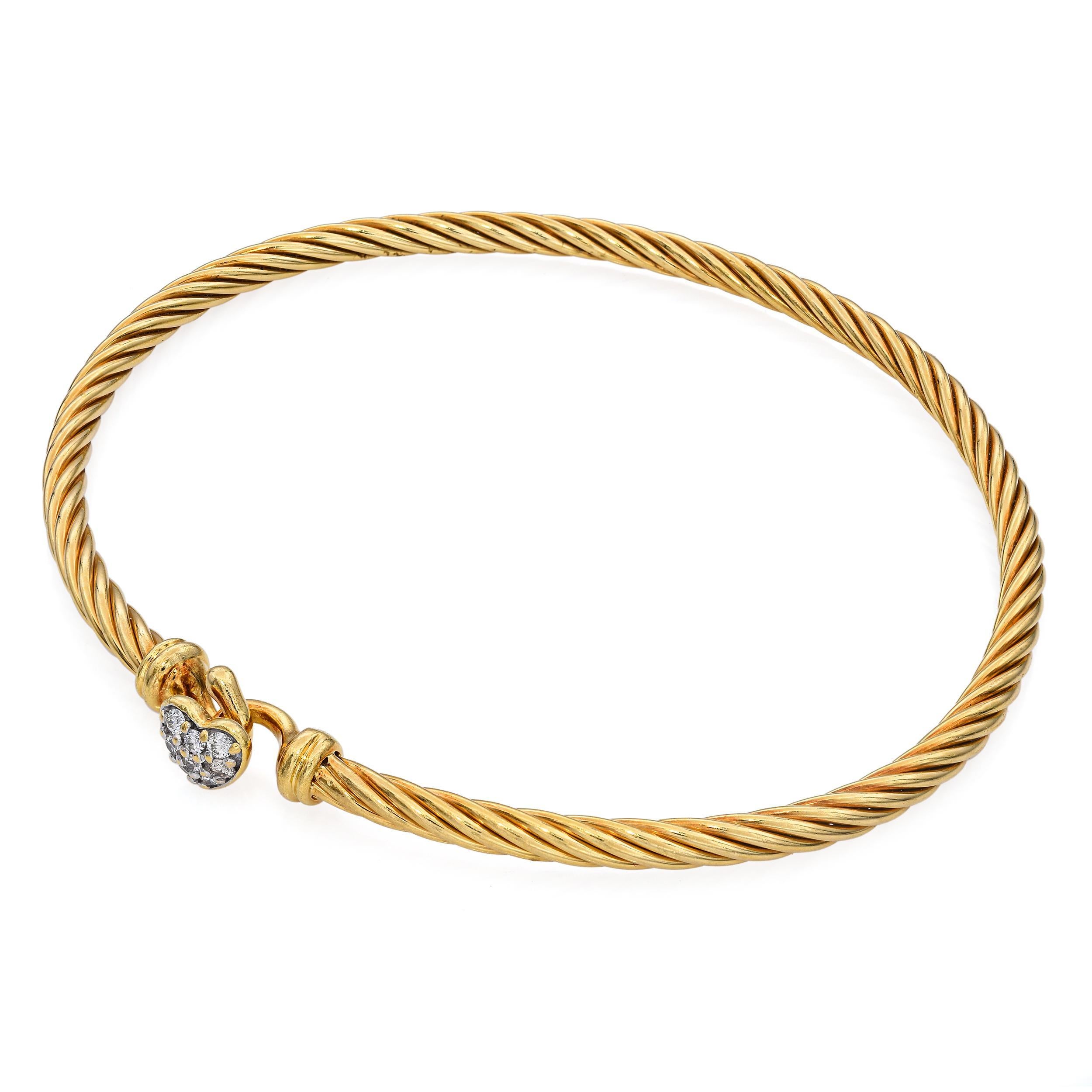 Femenino o masculino David Yurman Pulsera Corazón Oro Amarillo 18k y Diamantes en venta