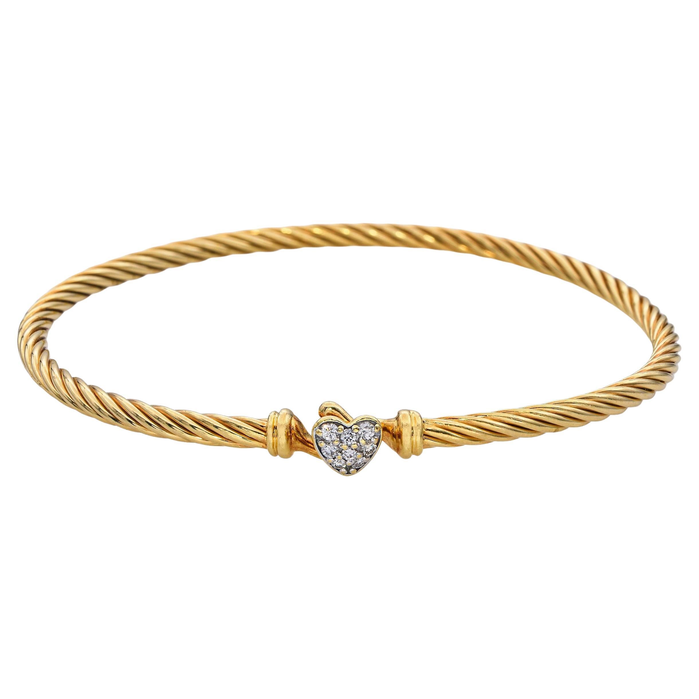 David Yurman Pulsera Corazón Oro Amarillo 18k y Diamantes en venta