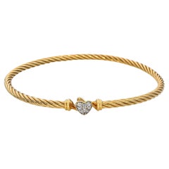 David Yurman 18k Yellow Gold & Diamond Heart Bracelet