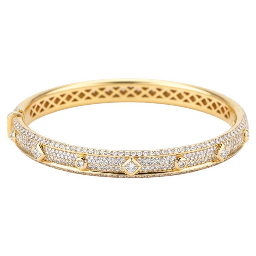 David Yurman Bracelet Renaissance moderne en or jaune 18 carats et diamants