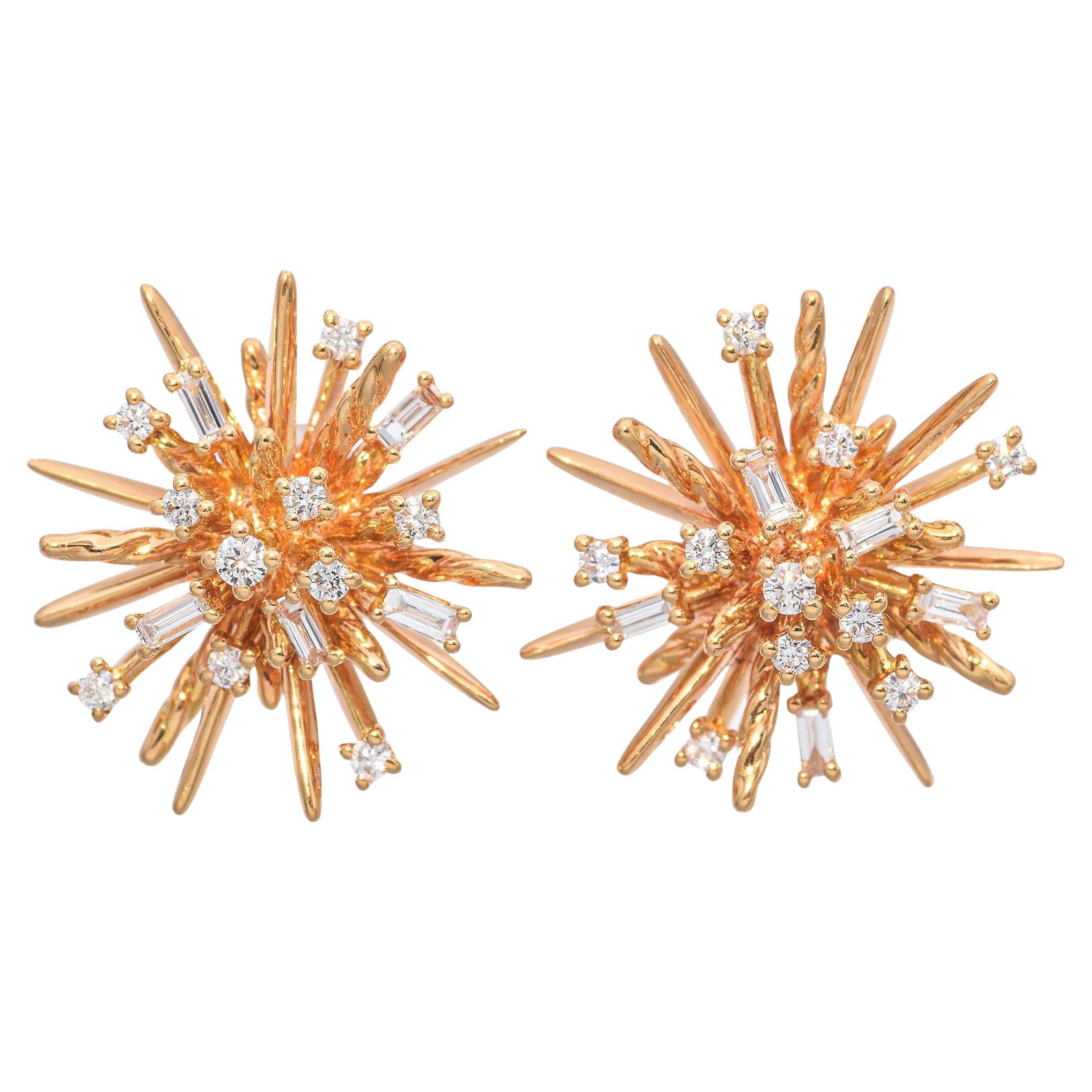 David Yurman Pendientes de oro amarillo de 18 quilates con diamantes Supernova