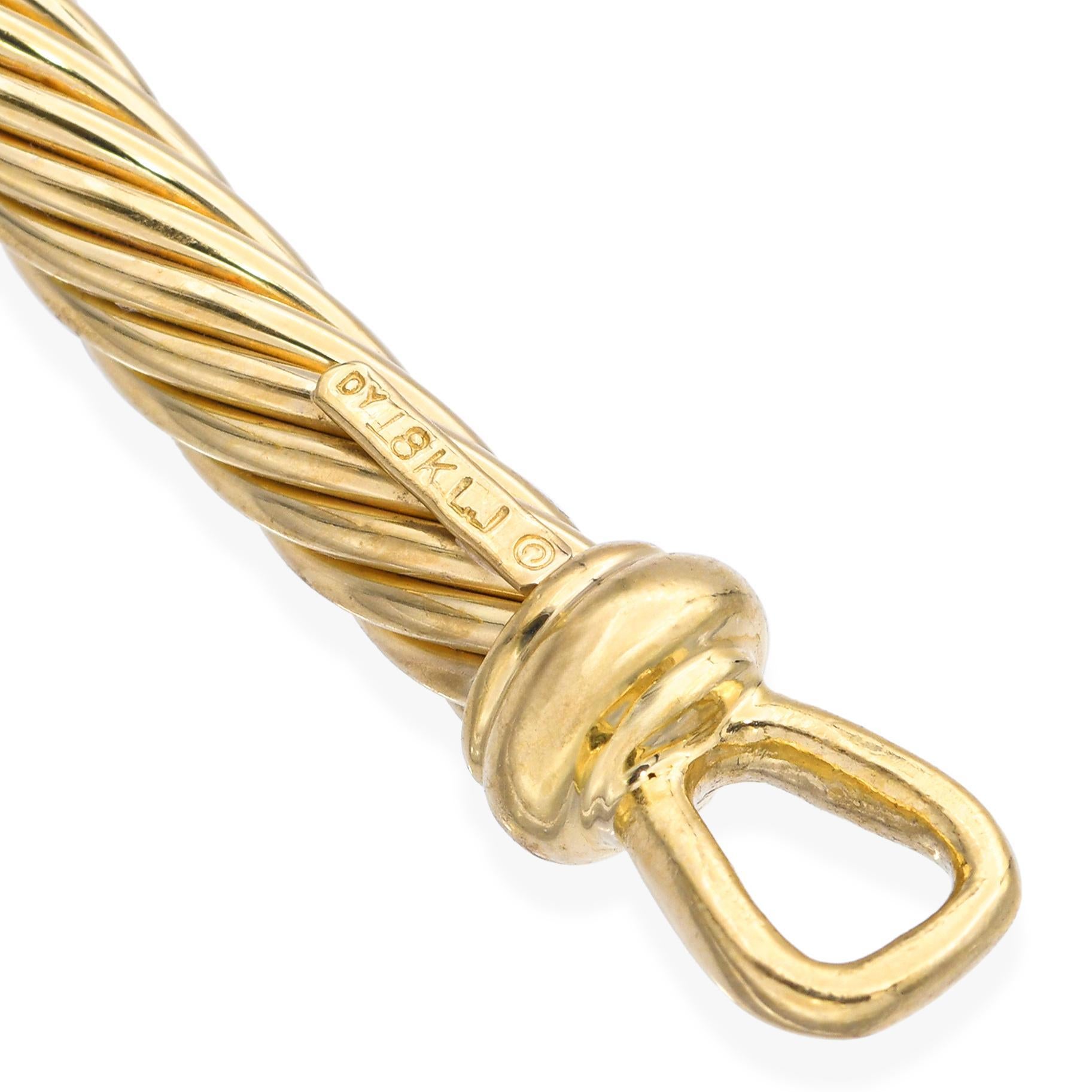 David Yurman 18k Yellow Gold Diamond Swivel Link Necklace In condizioni buone in vendita a New York, NY