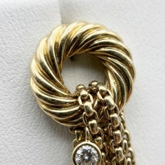 David Yurman 18k Yellow Gold Diamond Tassel Dangle Earrings