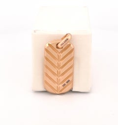 David Yurman 18k Yellow Gold Dog Tag Pendant