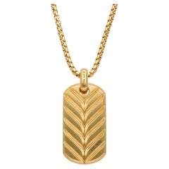 David Yurman 18k Yellow Gold Dog Tag Pendant