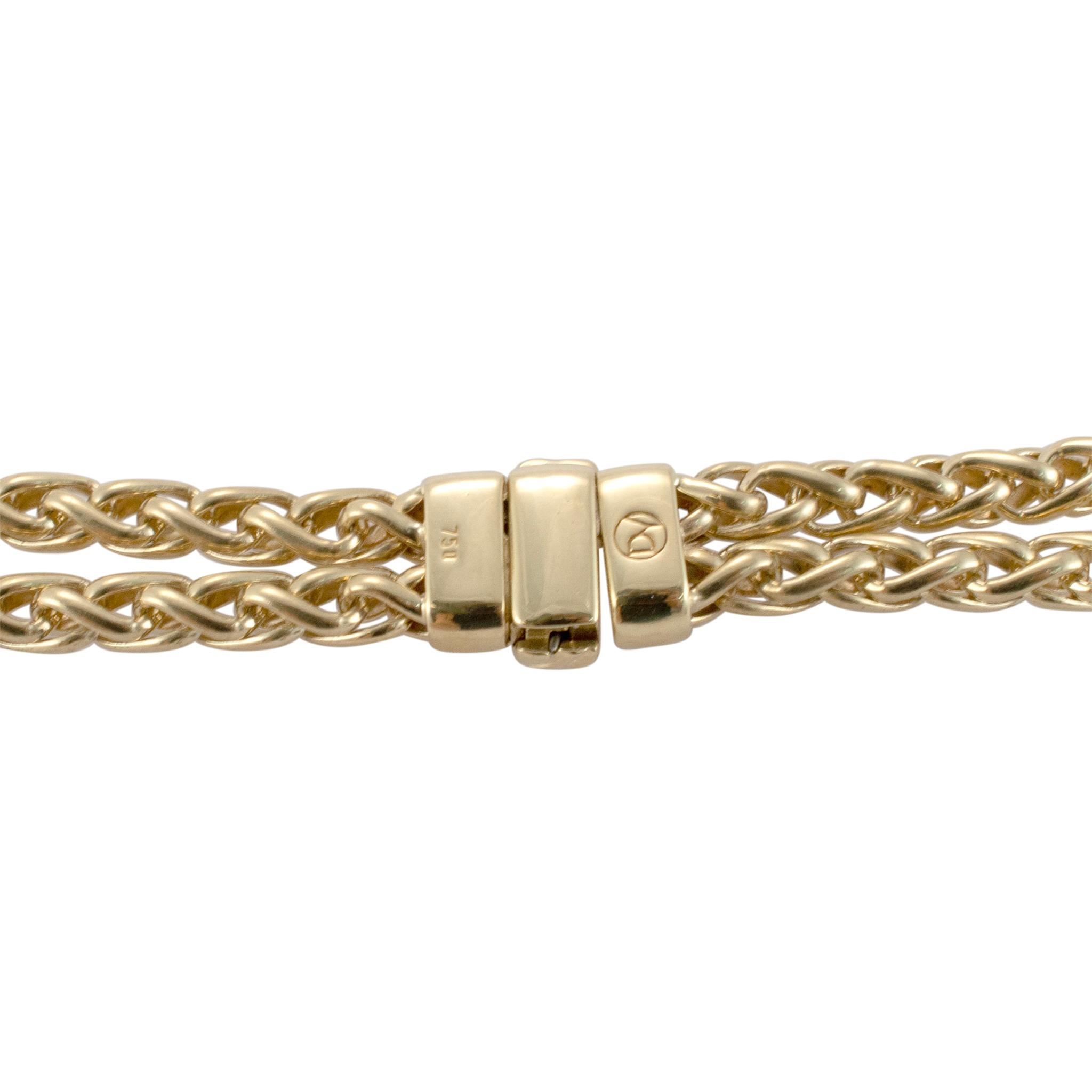 David Yurman Halskette mit Anhänger, 18 Karat Gelbgold Doppelweizenkette Station Damen