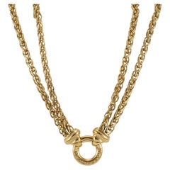 David Yurman Halskette mit Anhänger, 18 Karat Gelbgold Doppelweizenkette Station