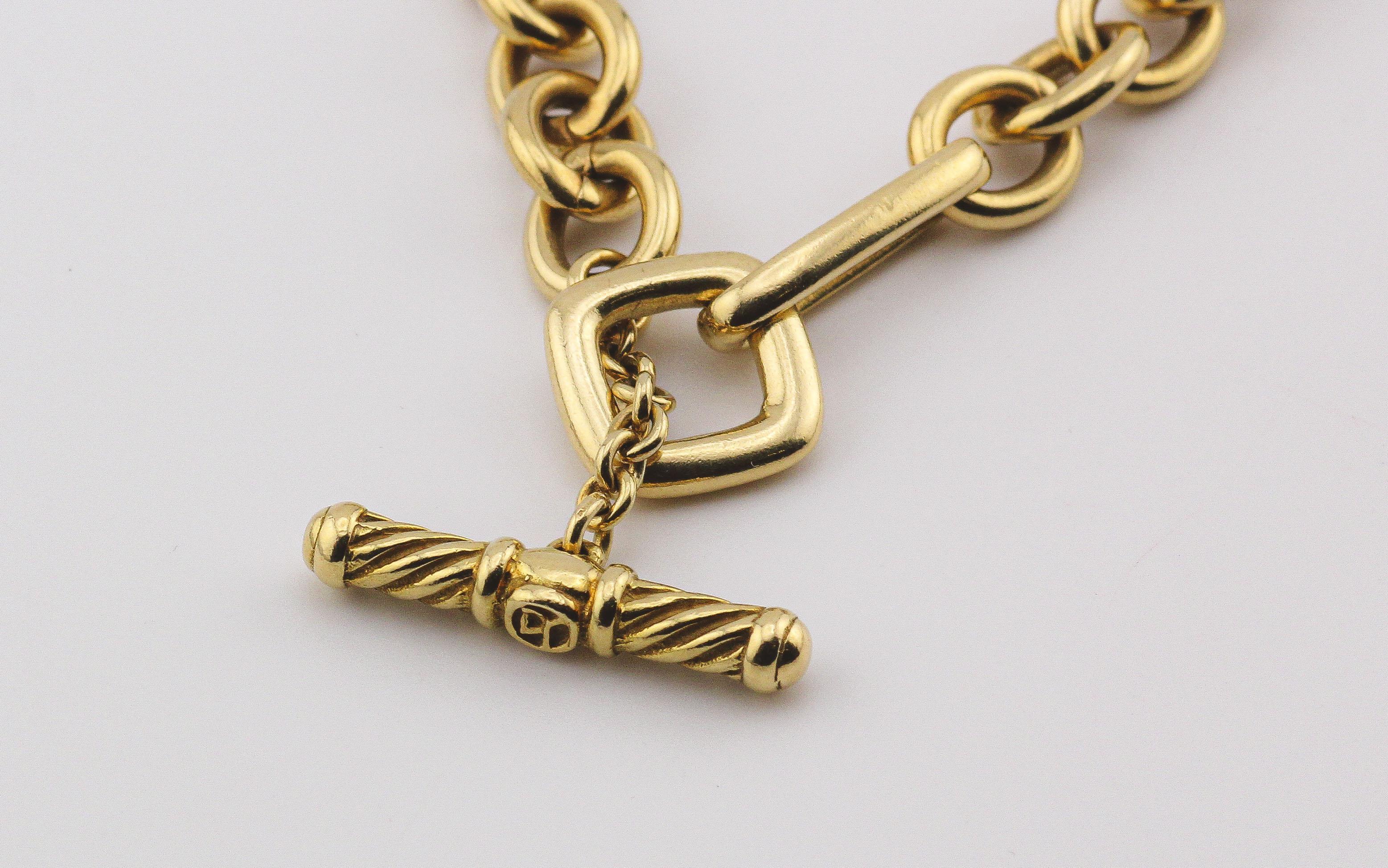 David Yurman, collier Figaro en or jaune 18 carats à maillons articulés de 16 pouces Bon état - En vente à Simpsonville, SC