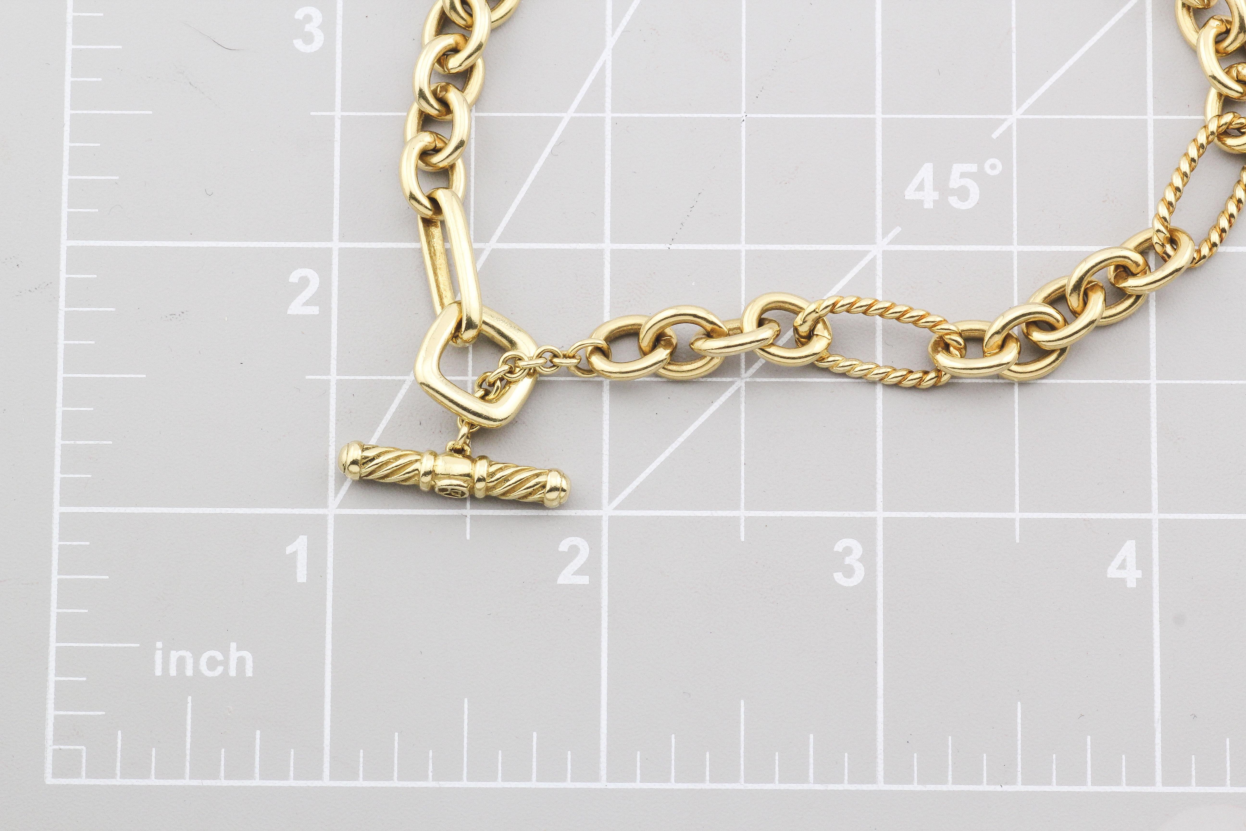 David Yurman, collier Figaro en or jaune 18 carats à maillons articulés de 16 pouces en vente 2