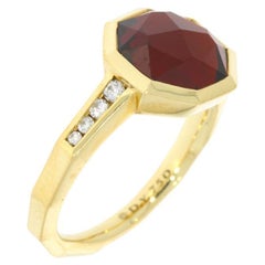 David Yurman 18K Yellow Gold Fortune Garnet and Diamond Ring