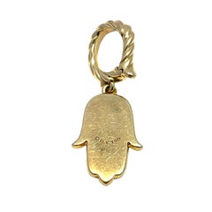 David Yurman 18k Yellow Gold Hamsa Pendant with Diamond Center