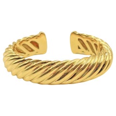 David Yurman 18k Yellow Gold Hinged Cuff Bracelet