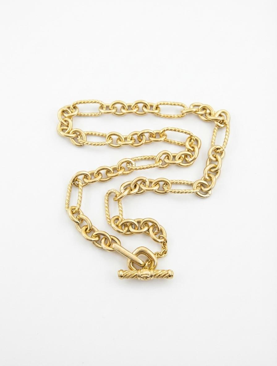 David Yurman Collana A Link in oro giallo 18K In condizioni ottime in vendita a Chicago, IL