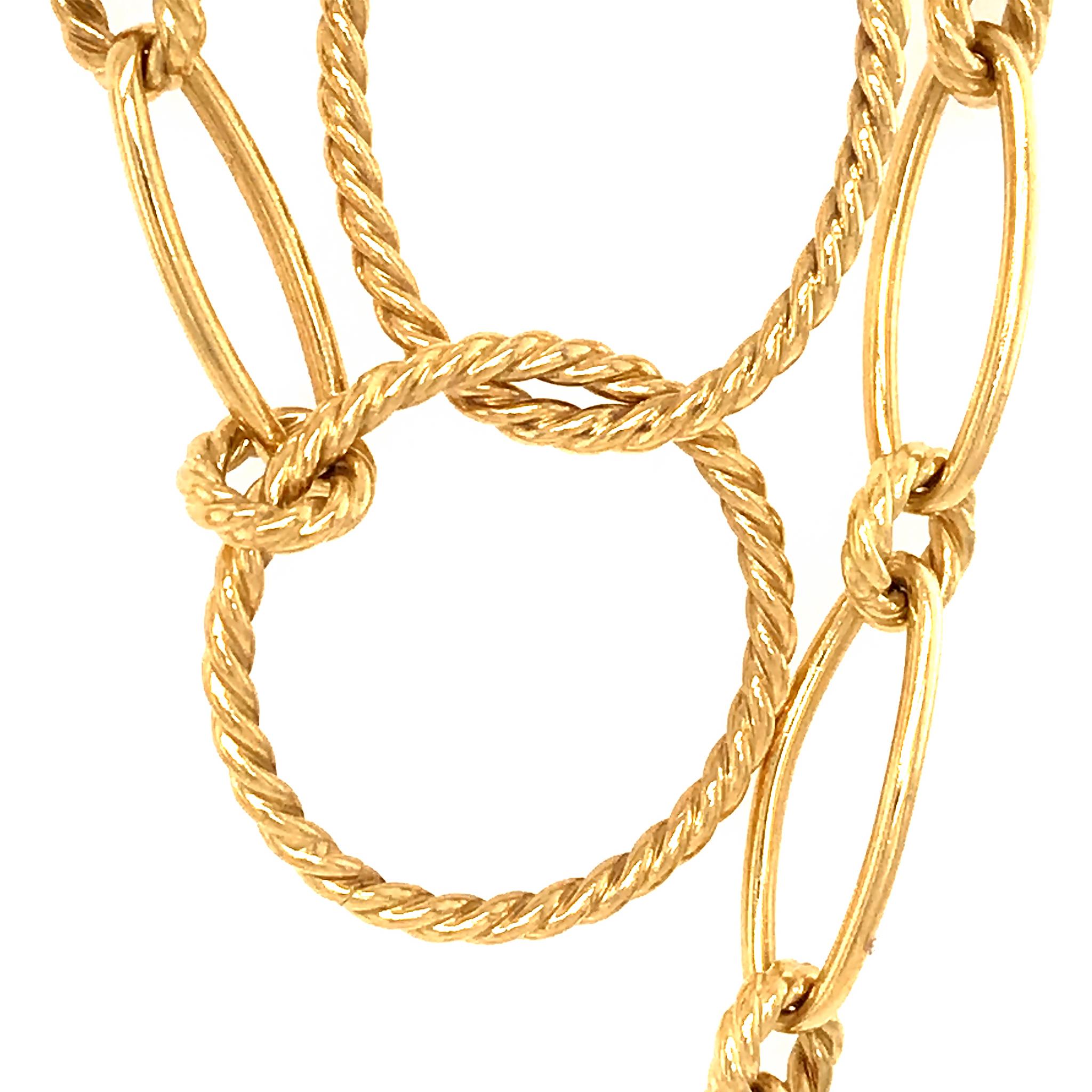 David Yurman 18 Karat Yellow Gold Long Chain Link Necklace For Sale at ...