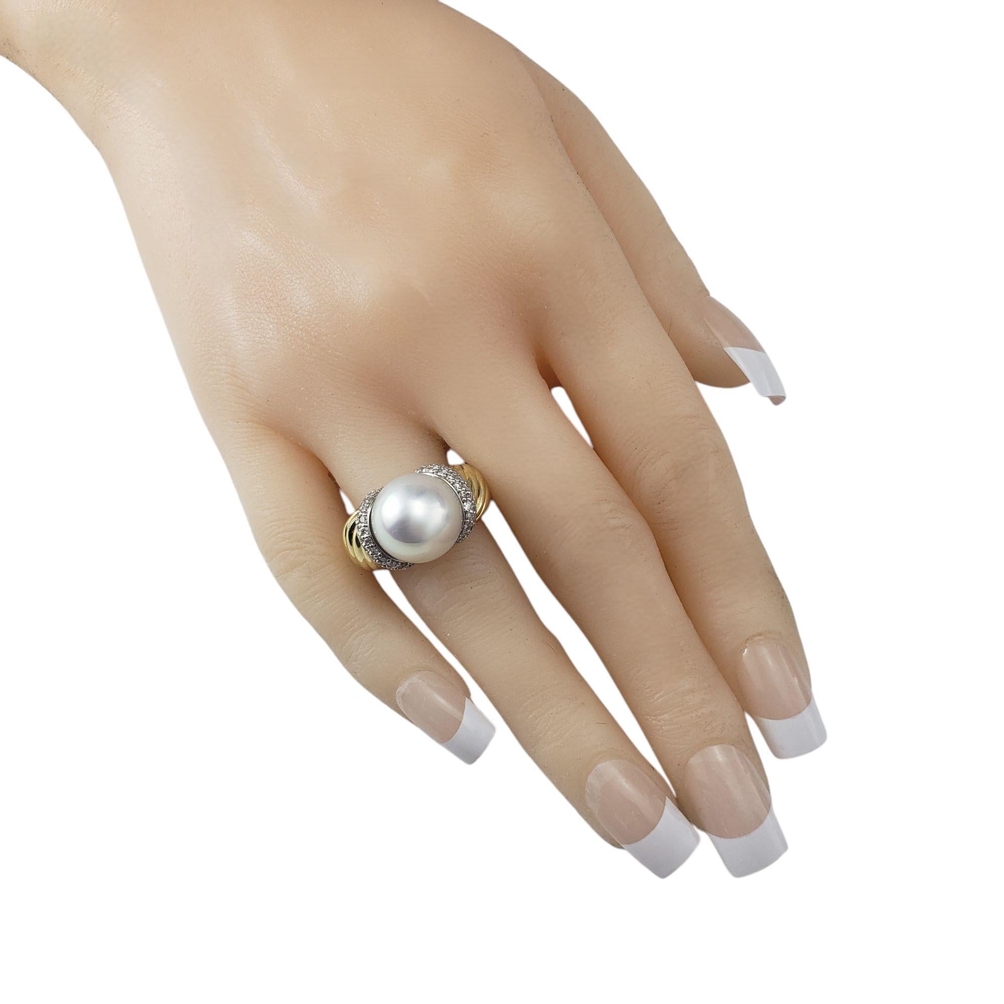 David Yurman 18K Yellow Gold Mabe Pearl & Diamond Ring Size 8-8.25 #21013 For Sale 1