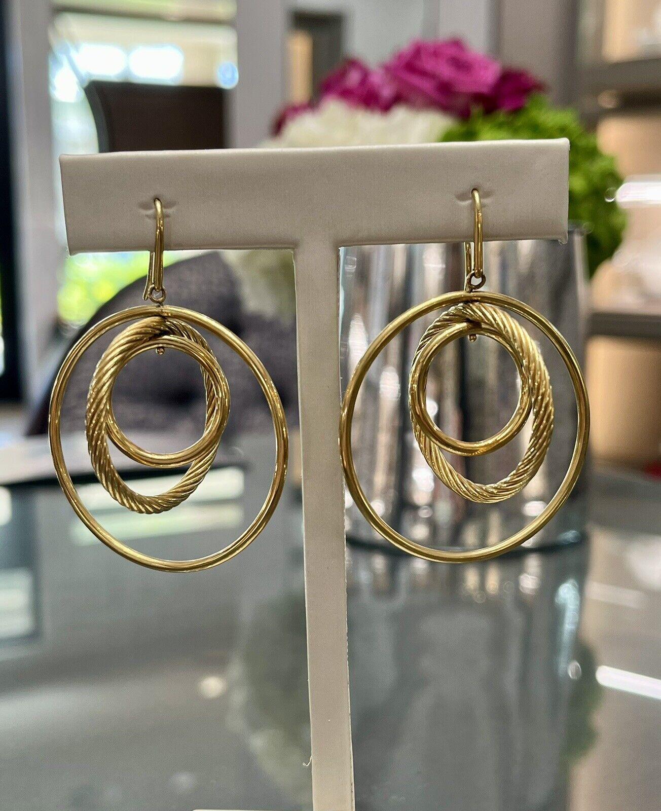 David Yurman 18K Yellow Gold Mobile Dangle Drop Earrings  In Good Condition For Sale In Naples, FL