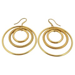 David Yurman Pendientes colgantes de aro muy grande móviles de oro amarillo de 18k
