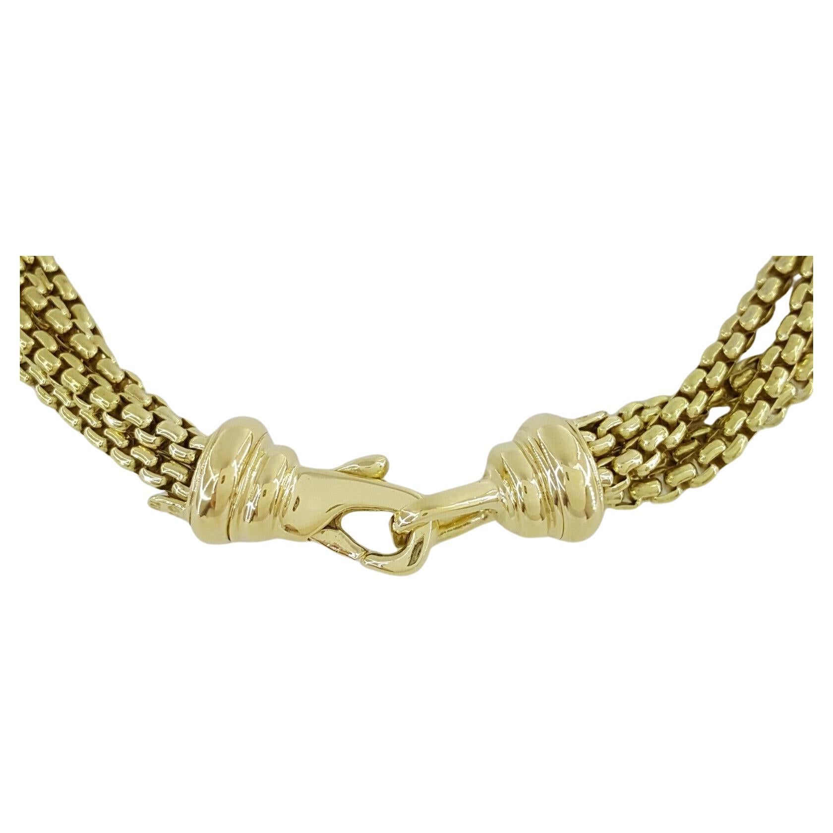 Contemporary David Yurman 18k Yellow Gold Multi Cable Chain Necklace
