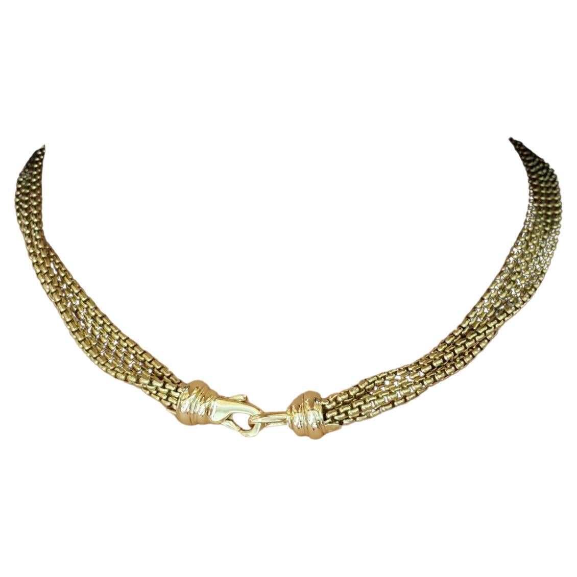 David Yurman 18k Yellow Gold Multi Cable Chain Necklace In Excellent Condition For Sale In Rome, IT