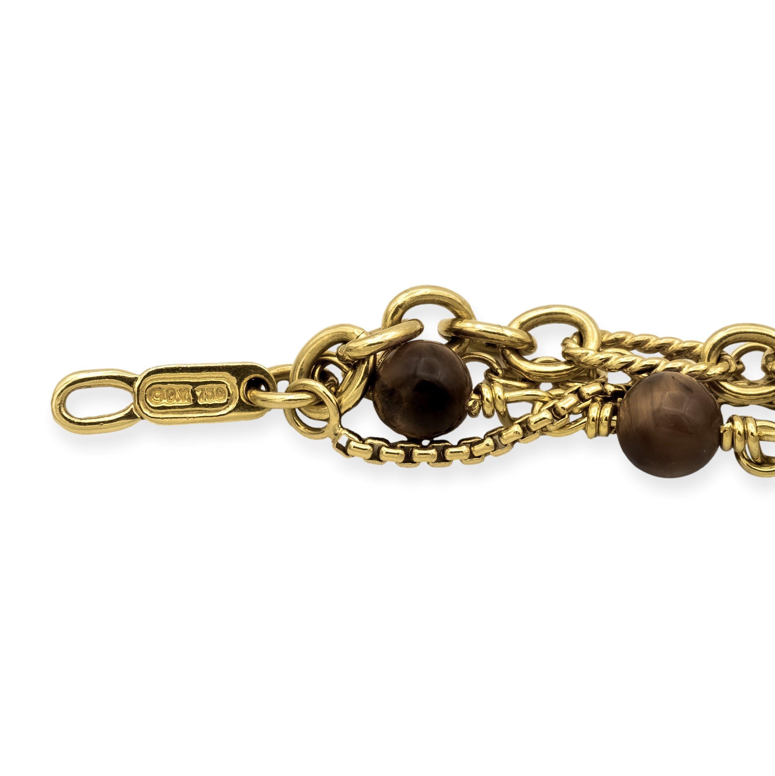 Modern David Yurman 18K Yellow Gold Multi-Chain Four Strand Necklace For Sale