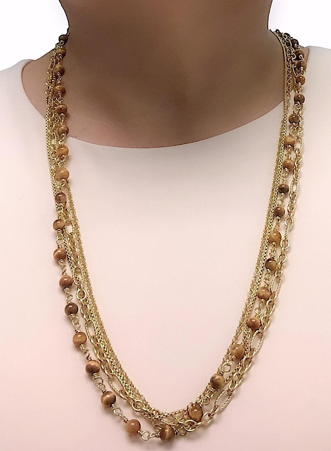 Women's David Yurman 18K Yellow Gold Multi-Chain Four Strand Necklace For Sale