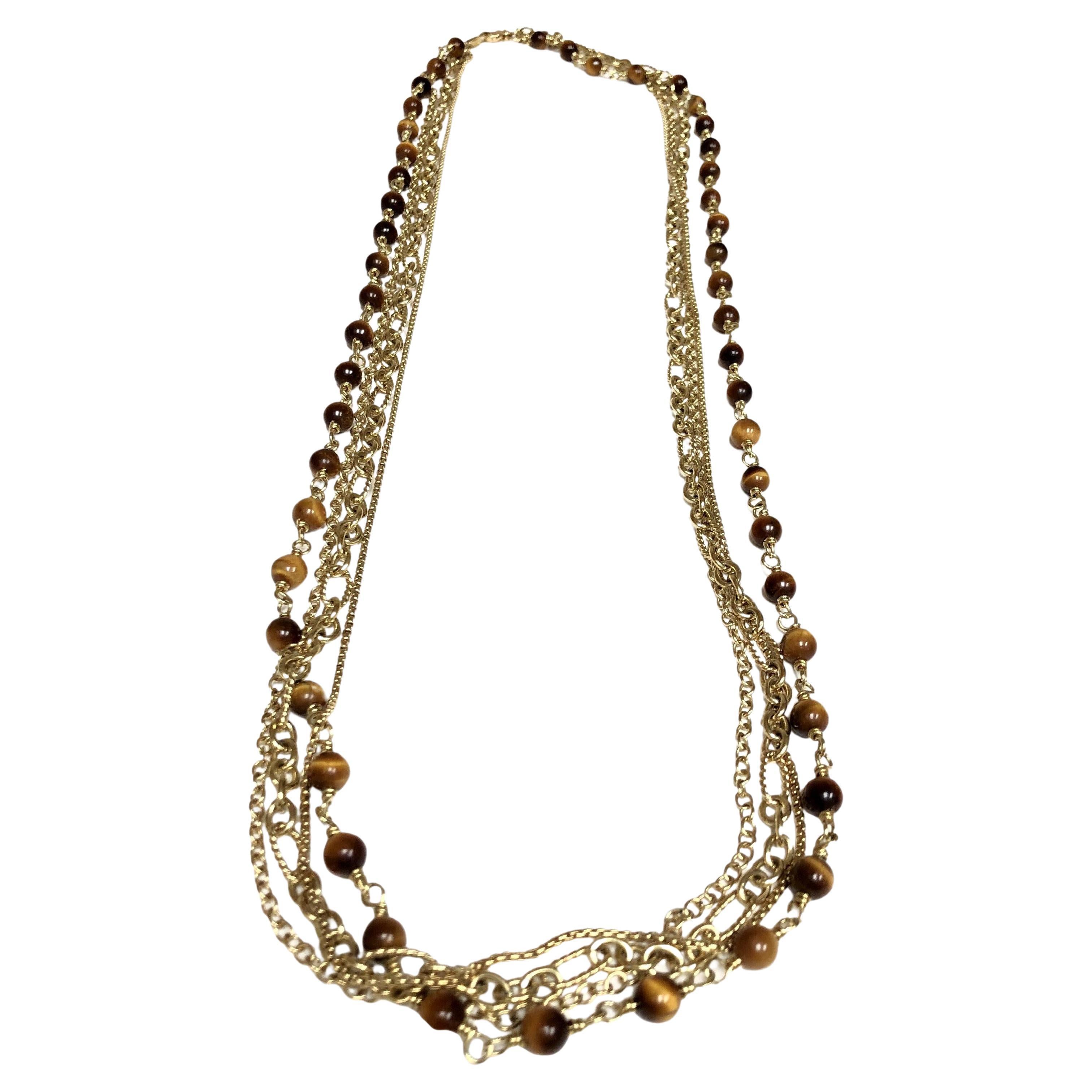 David Yurman 18K Yellow Gold Multi-Chain Four Strand Necklace For Sale