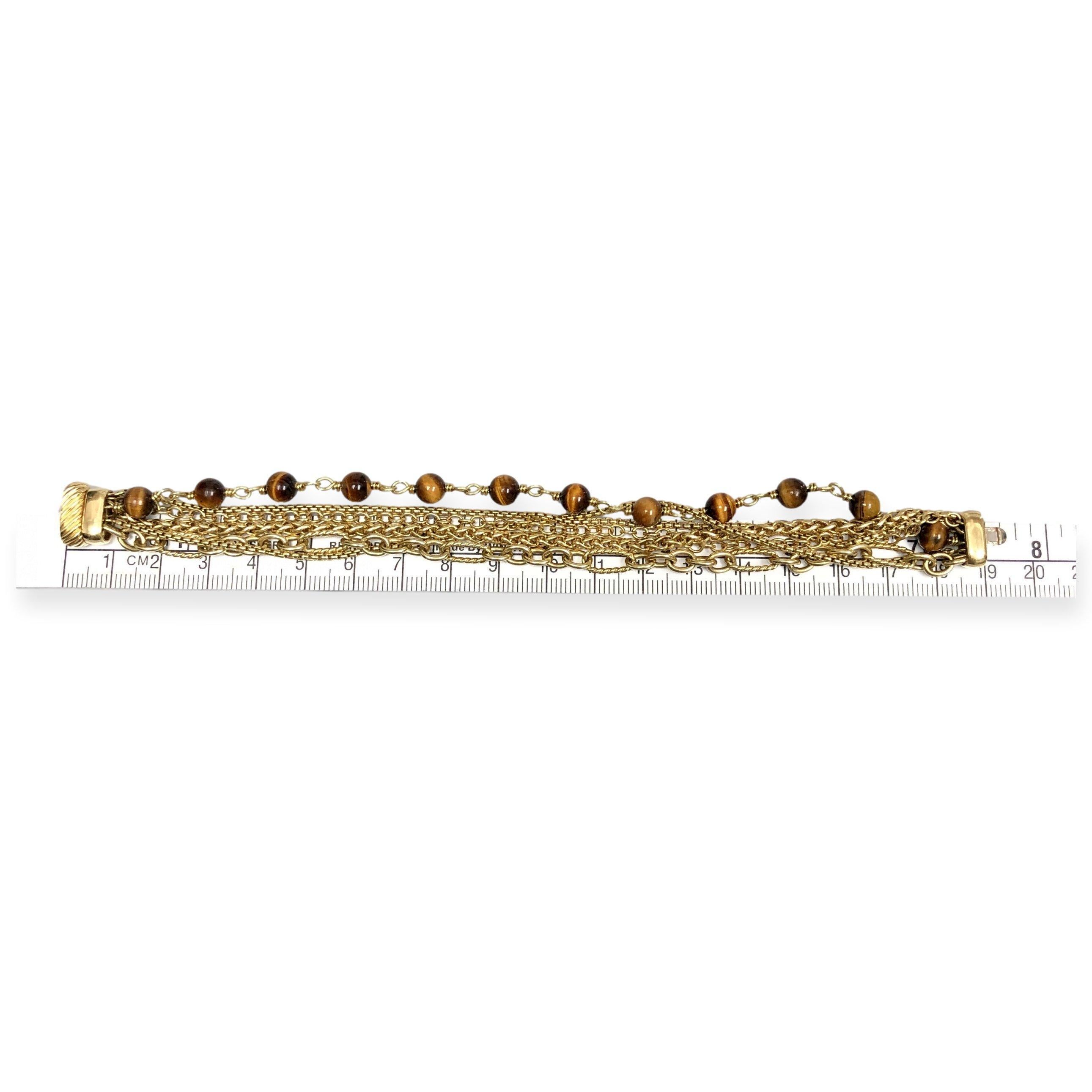 David Yurman 18 Karat Gelbgold Multi-Chain Sechsstrang-Armband (Kugelschliff) im Angebot