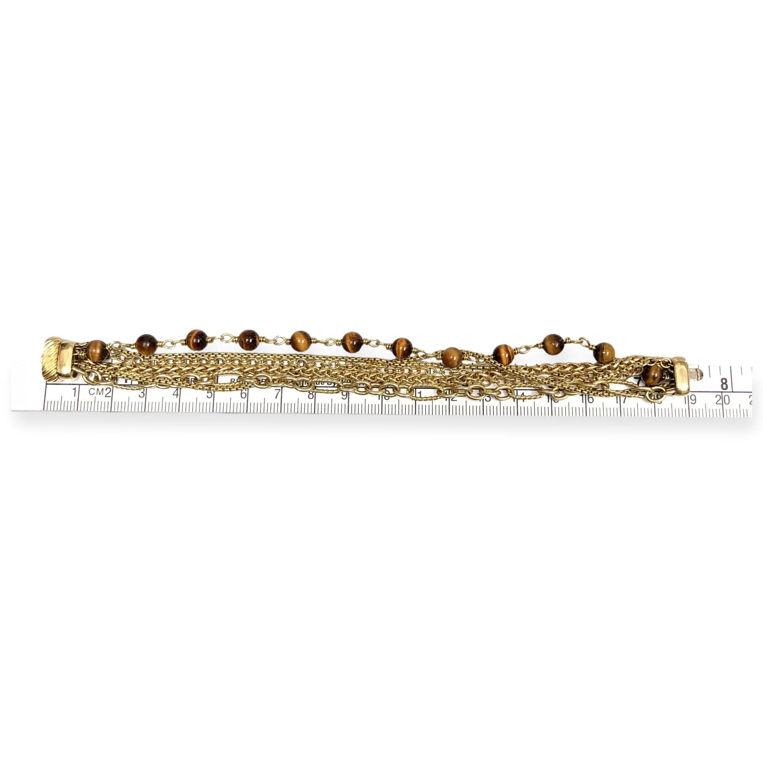 David Yurman 18K Yellow Gold Multi-Chain Six Strand Bracelet In Good Condition In New York, NY