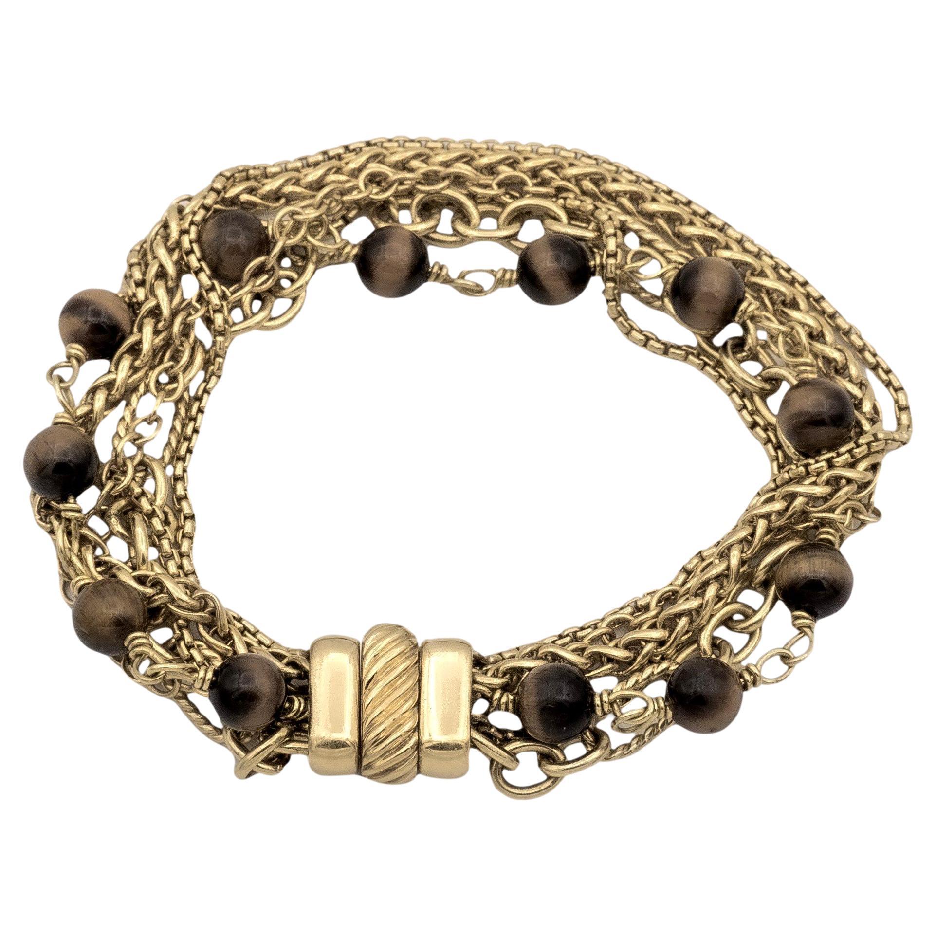 David Yurman 18 Karat Gelbgold Multi-Chain Sechsstrang-Armband im Angebot
