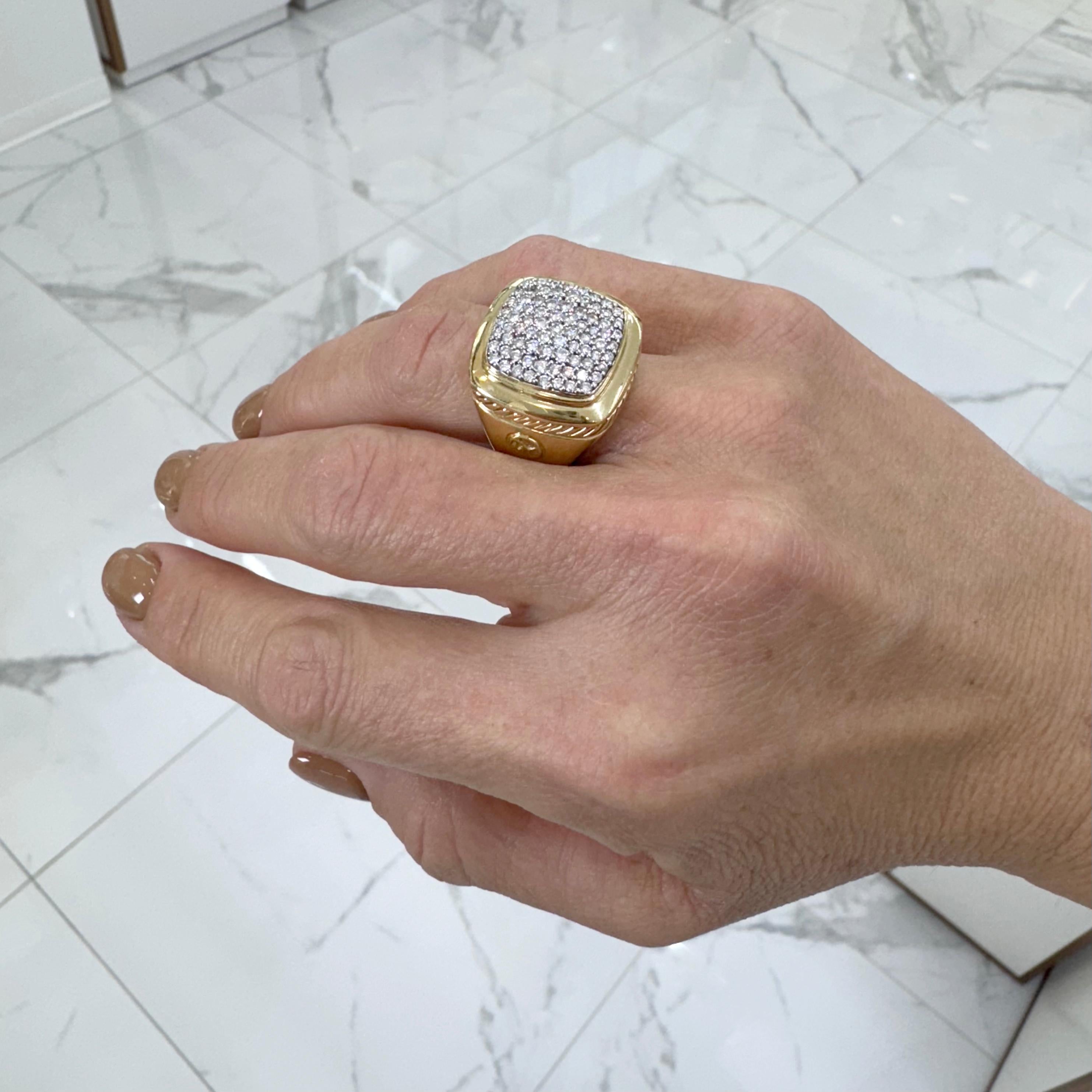 David Yurman 18K Yellow Gold Pave Diamond Albion Cocktail Ring 4