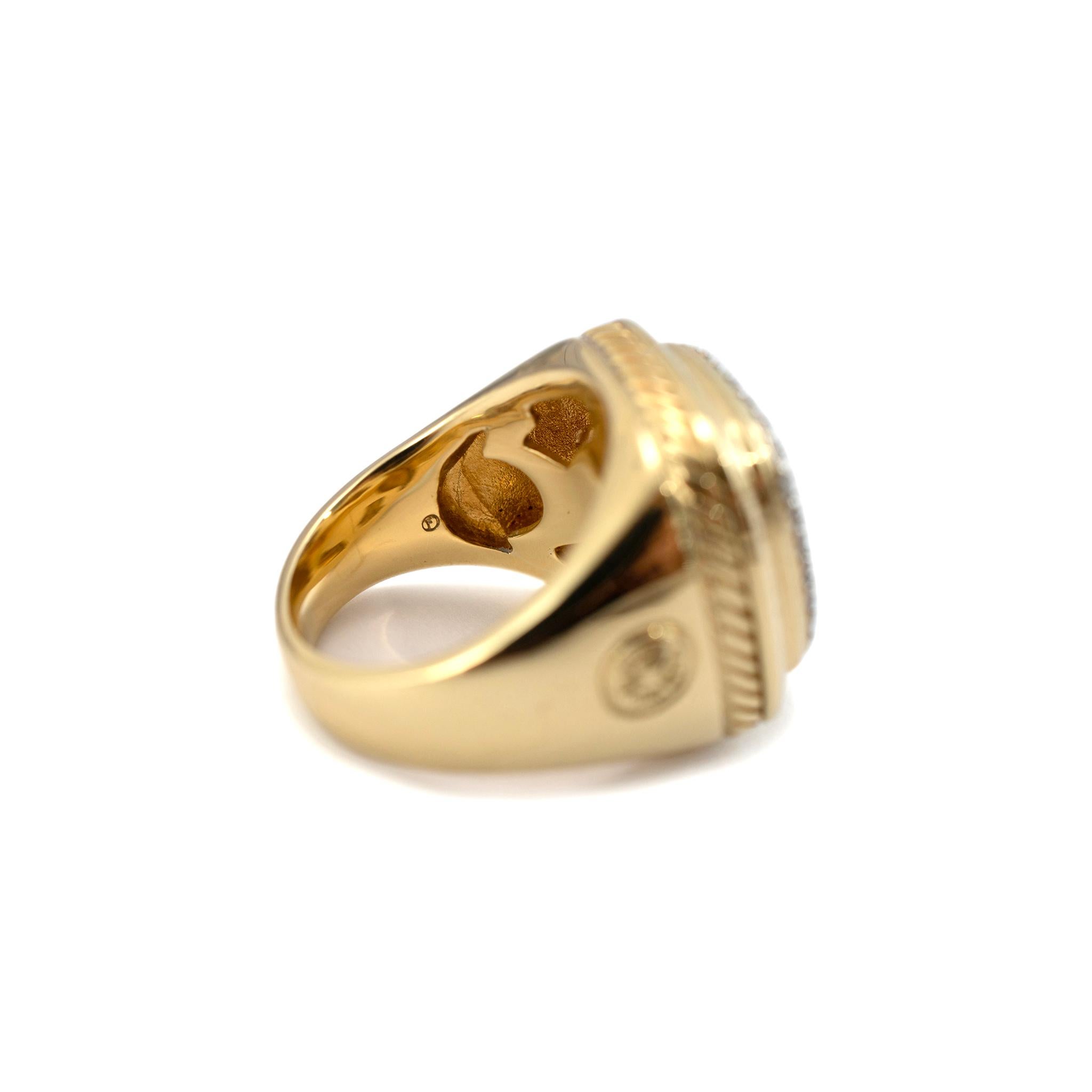 David Yurman 18K Yellow Gold Pave Diamond Albion Cocktail Ring 2