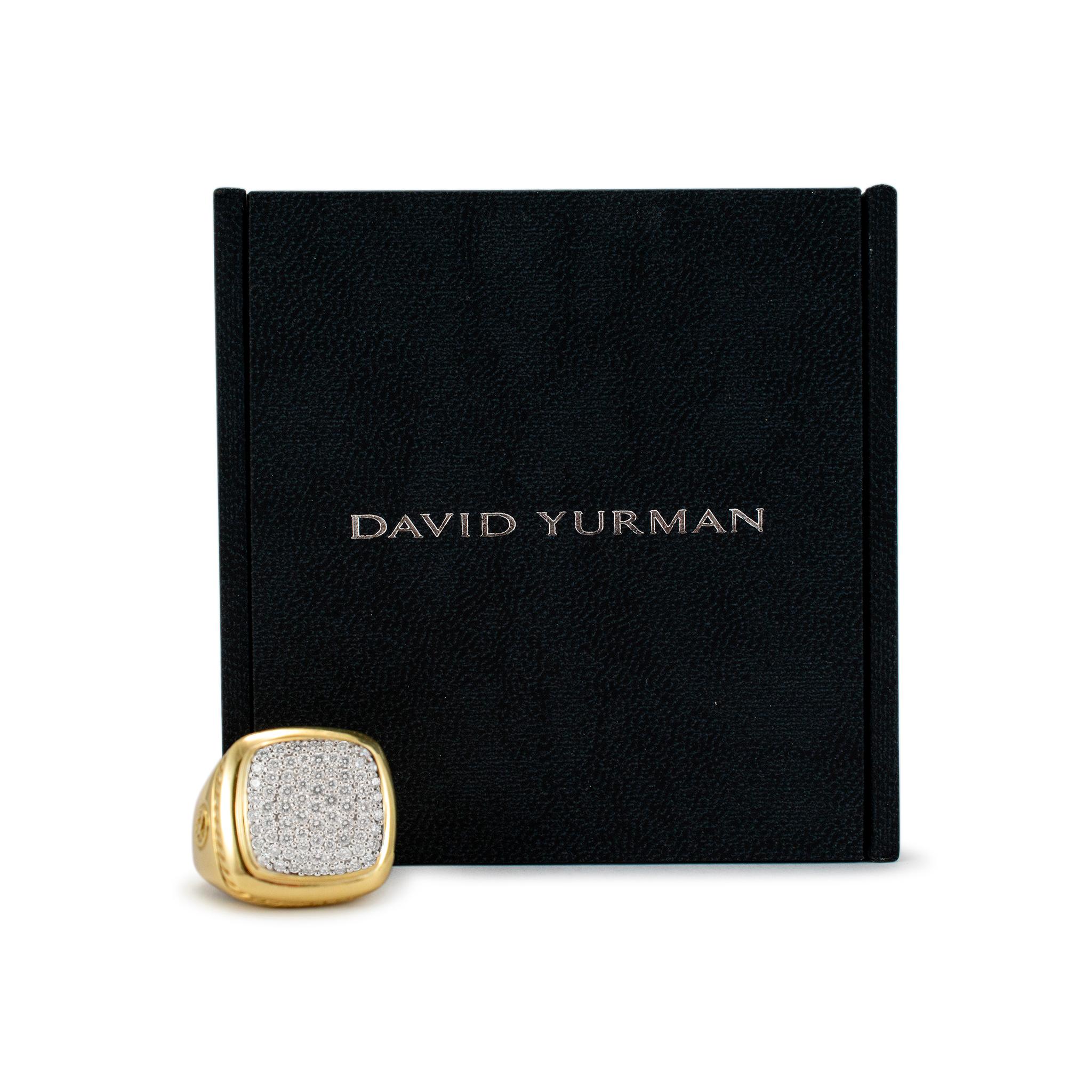 David Yurman 18K Yellow Gold Pave Diamond Albion Cocktail Ring 3