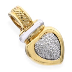 David Yurman 18K Yellow Gold Pavé Diamond Heart Slider Pendant