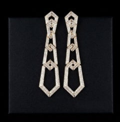 David Yurman 18K Yellow Gold Pavé Diamond Link Drop Earrings