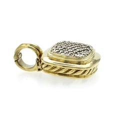 David Yurman 18K Yellow Gold Pave Diamonds Albion Large Enhancer Pendant
