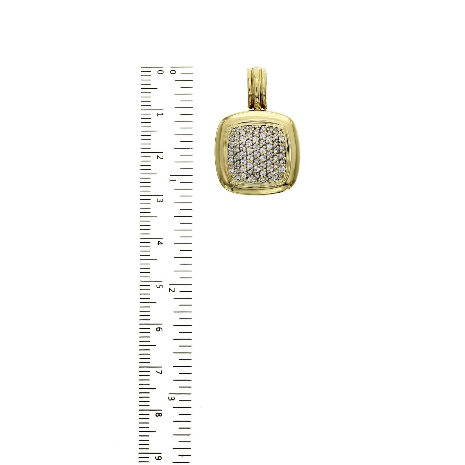 Taglio rotondo David Yurman - Ciondolo con pavé di diamanti in oro giallo 18 carati - Albion Large Enhancer in vendita