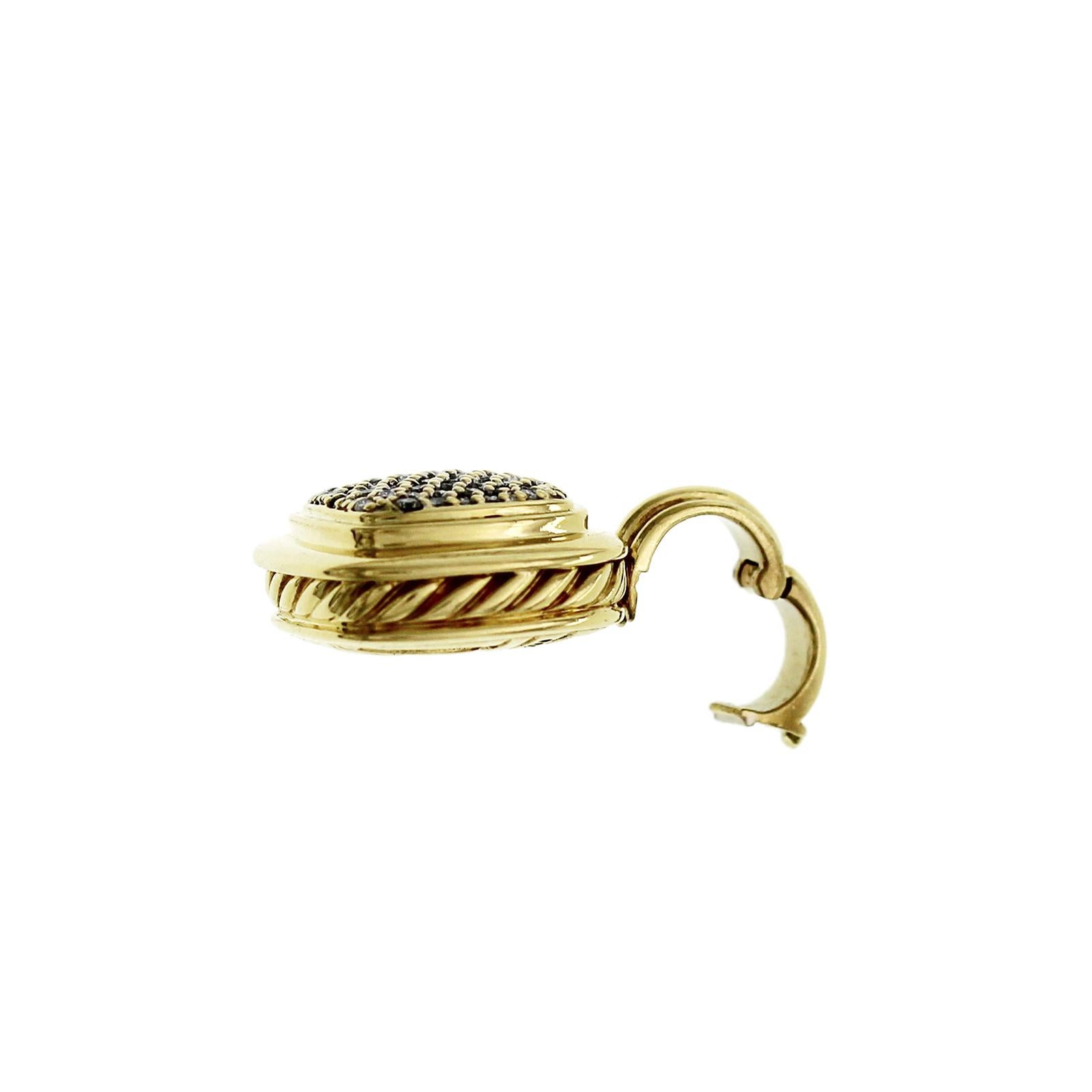 da uomo o donna David Yurman - Ciondolo con pavé di diamanti in oro giallo 18 carati - Albion Large Enhancer in vendita
