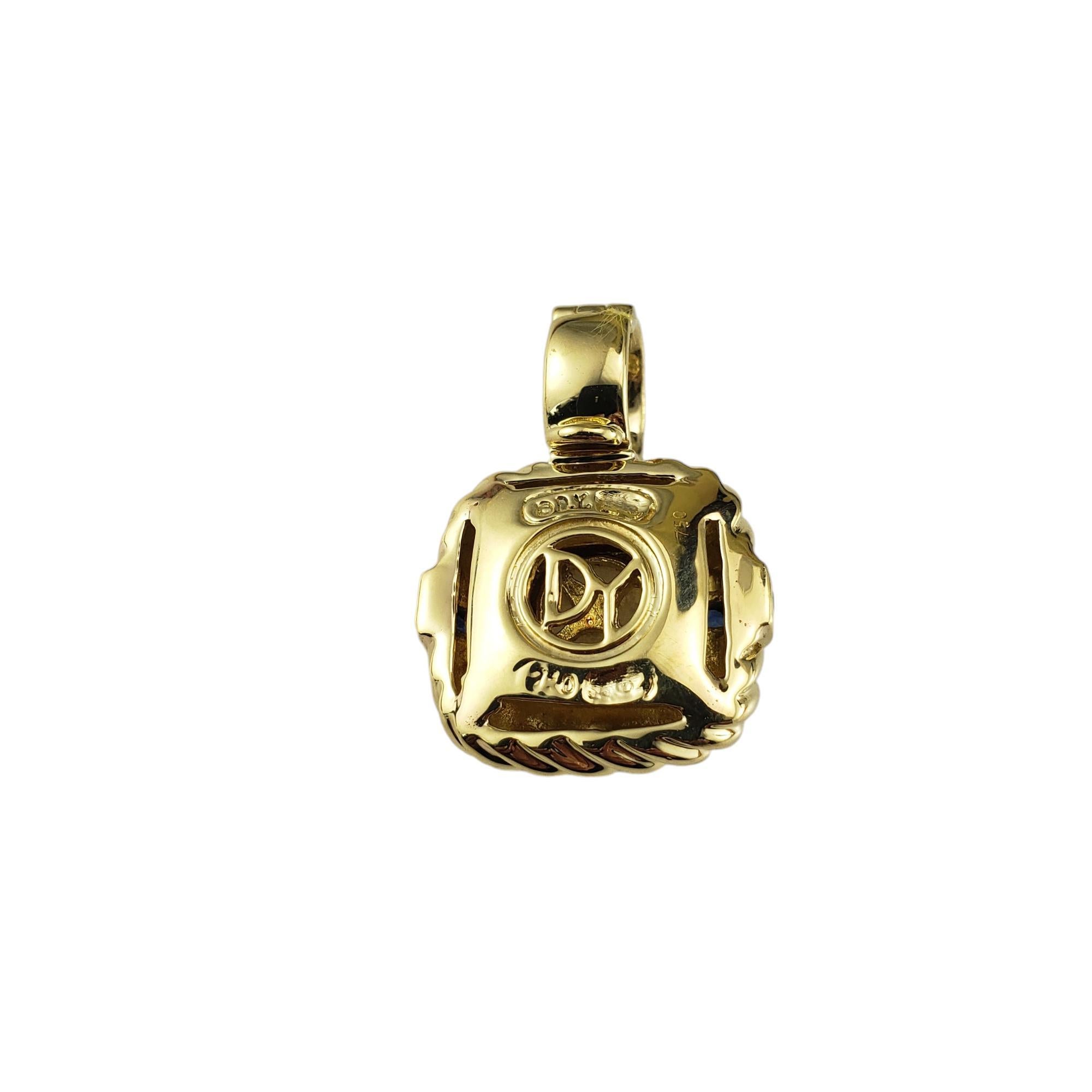 David Yurman 18K Yellow Gold Pearl and Sapphire Enhancer/Pendant #22317 In Good Condition For Sale In Washington Depot, CT