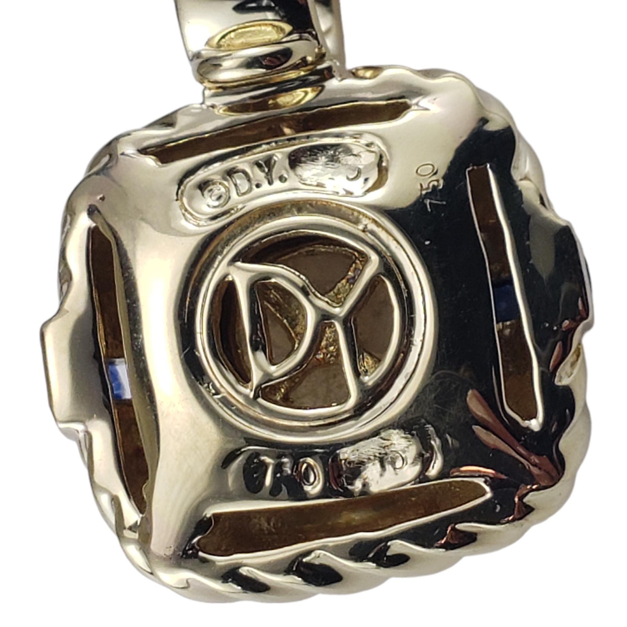 Women's David Yurman 18K Yellow Gold Pearl and Sapphire Enhancer/Pendant #22317 For Sale