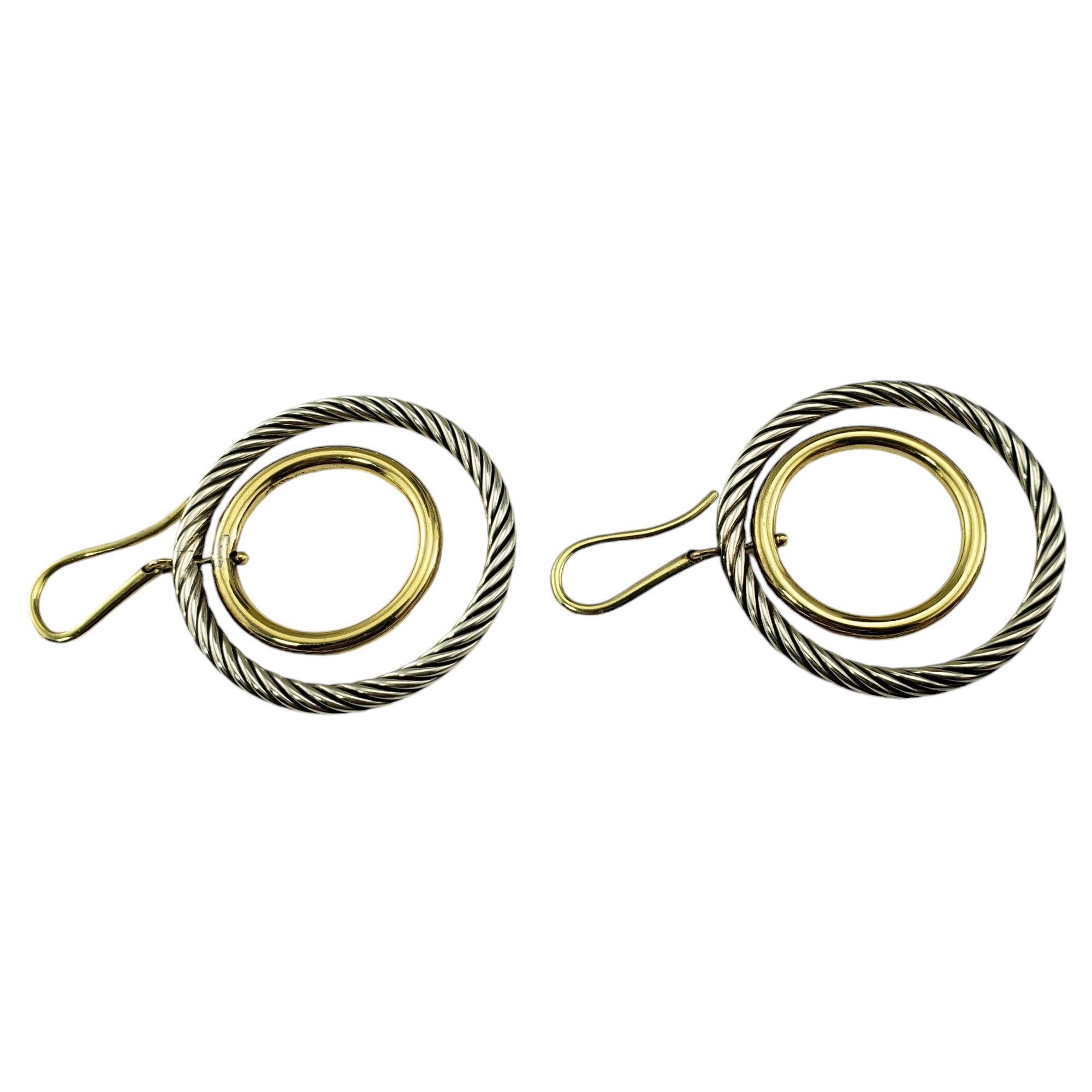Contemporary David Yurman 18K Yellow Gold Plated Sterling Silver Mobile Hoop Earrings #19530 For Sale