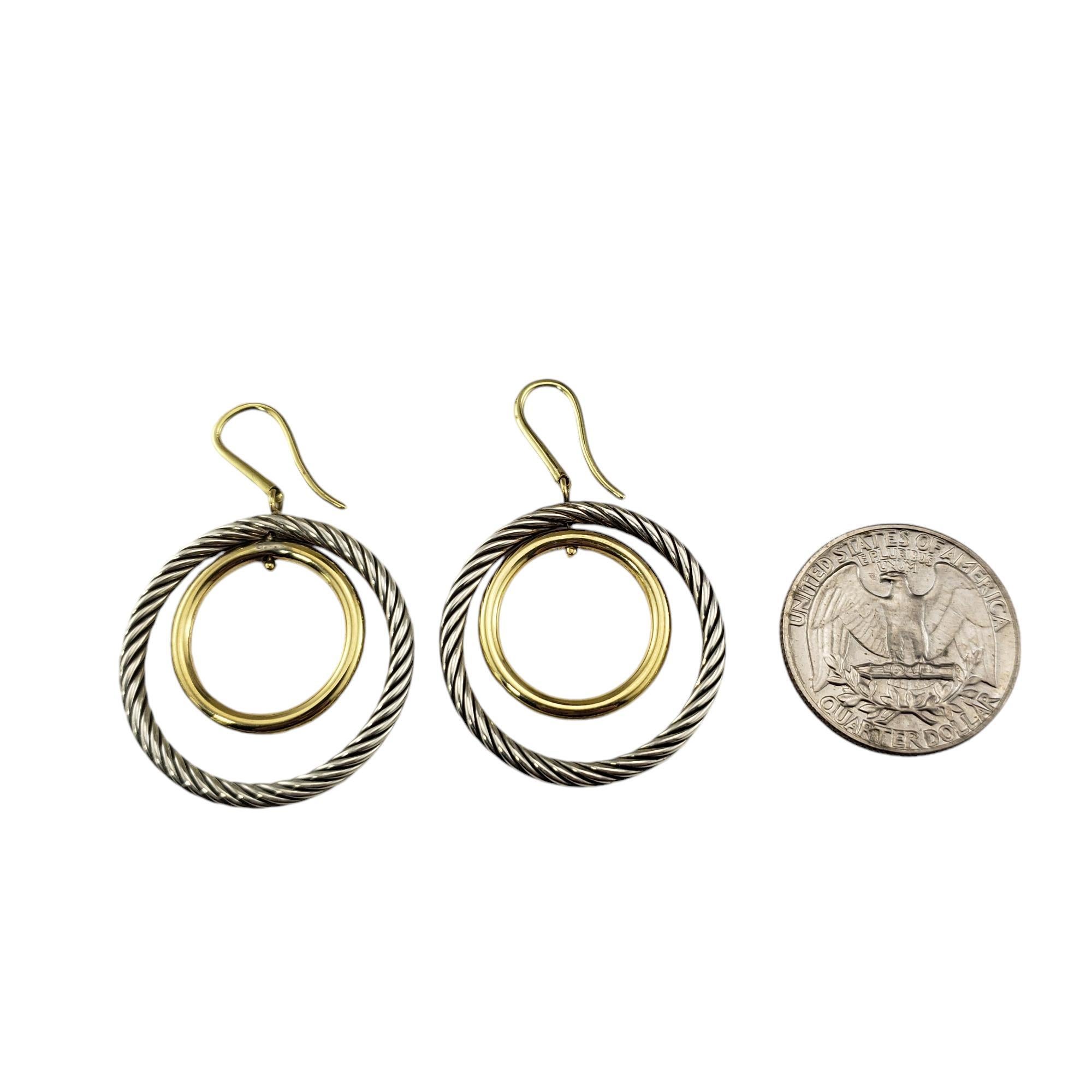 David Yurman 18K Yellow Gold Plated Sterling Silver Mobile Hoop Earrings #19530 In Good Condition For Sale In Washington Depot, CT
