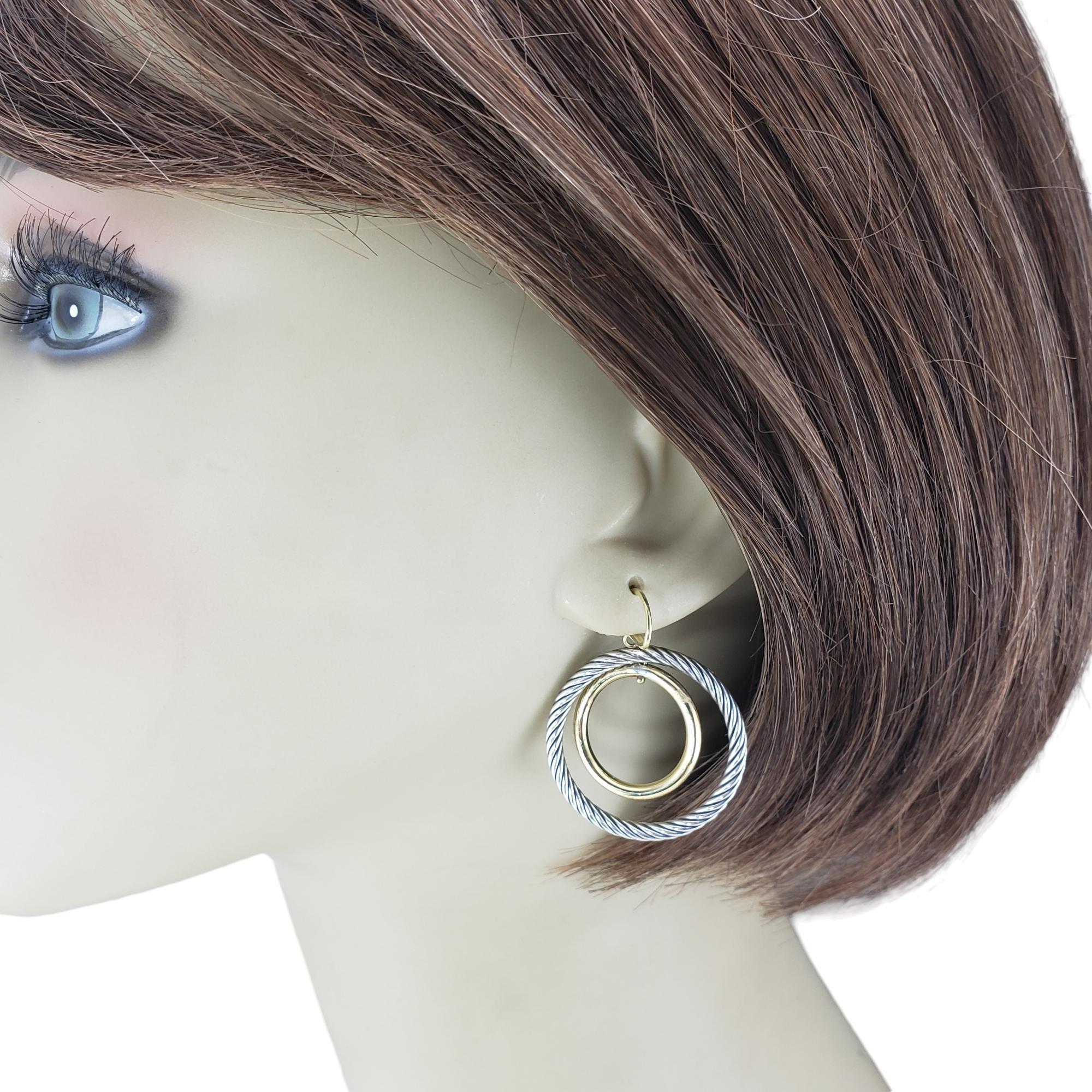 David Yurman 18K Yellow Gold Plated Sterling Silver Mobile Hoop Earrings #19530 For Sale 2