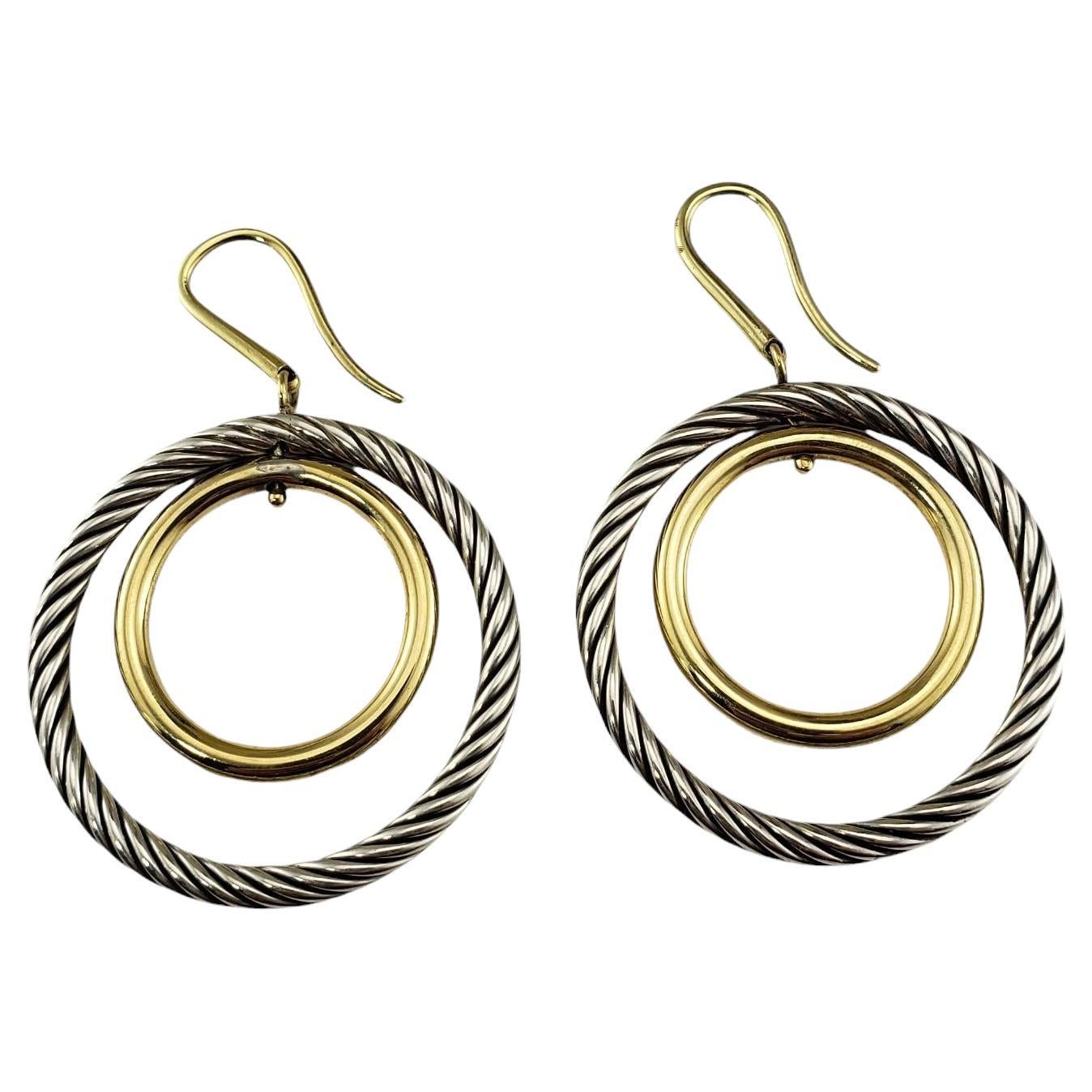 David Yurman 18K Yellow Gold Plated Sterling Silver Mobile Hoop Earrings #19530