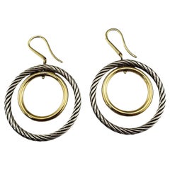 David Yurman 18K Yellow Gold Plated Sterling Silver Mobile Hoop Earrings #19530